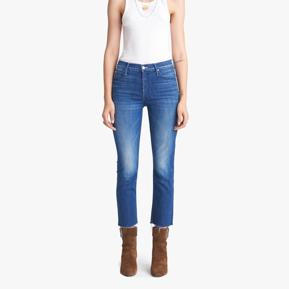 Mother Jeans THE MID RISE DAZZLER CROP FRAY size 26